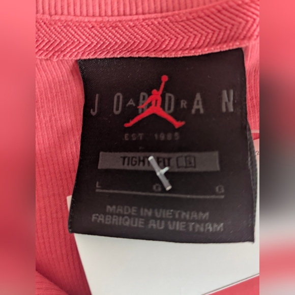 Jordan Nike New Women's Ribbed Cropped Polo Shirt Size L Color Pink Crop Top - Picture 11 of 11